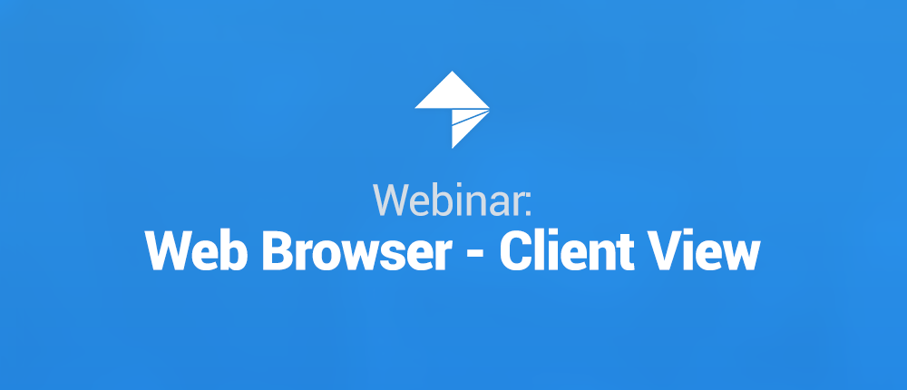 blue background with the My PT Hub Flag and the words "Webinar: Web Browser-Client View" in a white color on top