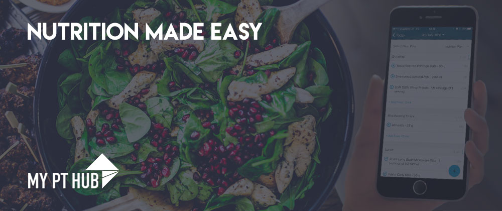 image of a bowl of salad and a woman holding an iPhone with nutritional facts on the screen