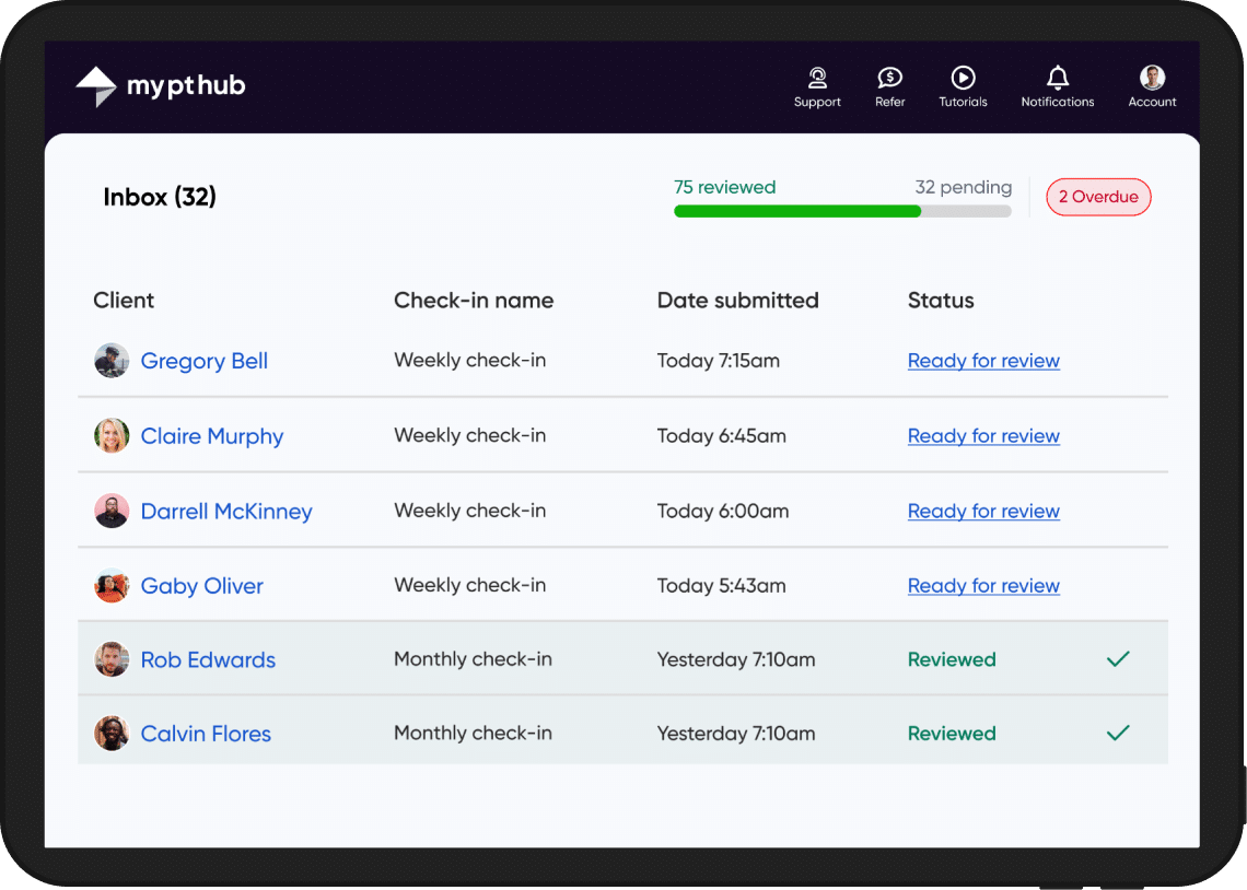 Client Check-In Software for Personal Trainers | My PT Hub