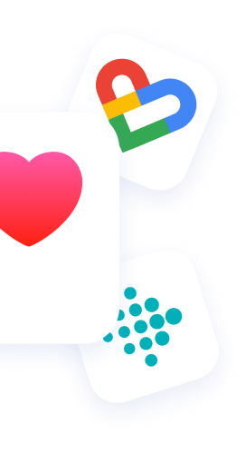 Apple Health, Google Fit and Fit Bit Icons