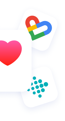 Apple Health, Google Fit and Fit Bit Icons