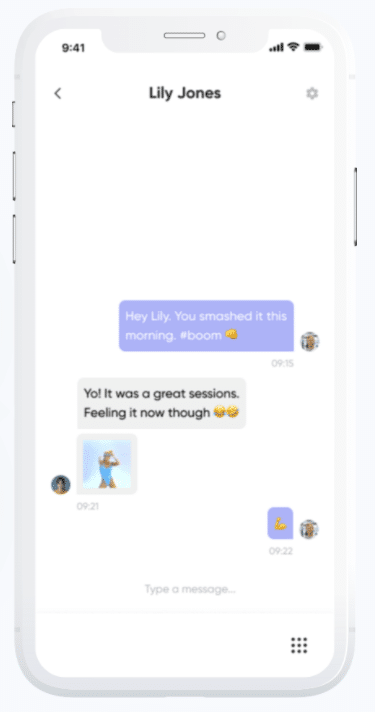 Picture of a chat with emojis in the messages on iPhone