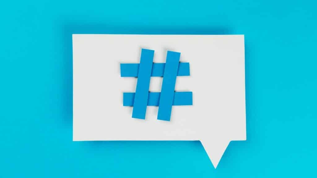 blue hashtag